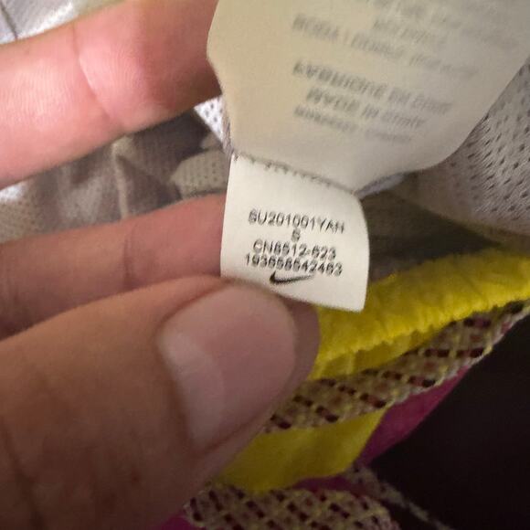 Nike Flight Woven Track Pants Men's Small Pink Yellow 90s Retro Nylon CN6512-623 - Picture 7 of 8